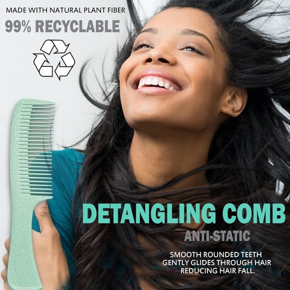 Women Fiora Naturals Hair Detangler And Round Brush and Comb Set - Picture 4 of 6